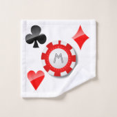 Costumes de cartes de jeu et jetons de poker (Gant de toilette)