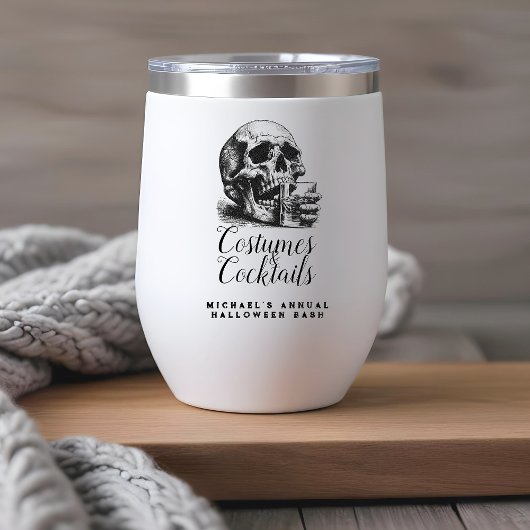 Costumes de crâne gothique et cocktails Fête d'Hal