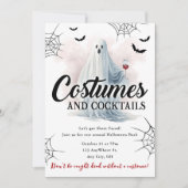 Costumes Et Cocktail Invitation De Fête Halloween (Devant)