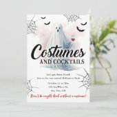 Costumes Et Cocktail Invitation De Fête Halloween (Debout devant)