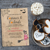 Costumes et cocktails de Fille Invitation Hallowee