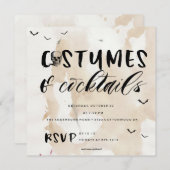 COSTUMES ET COCKTAILS HALLOWEEN FÊTE INVITATION (Devant / Derrière)