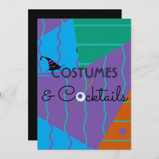 Costumes et cocktails Invitation à la fête d'Hallo (Devant / Derrière)