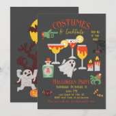 Costumes et cocktails Invitation à la fête d'Hallo (Devant / Derrière)