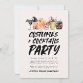 Costumes Et Cocktails Invitation De La Fête Hallow (Devant)