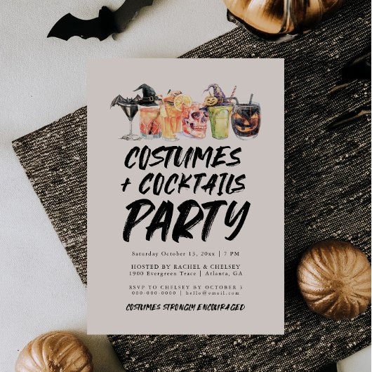 Costumes Et Cocktails Invitation De La Fête Hallow