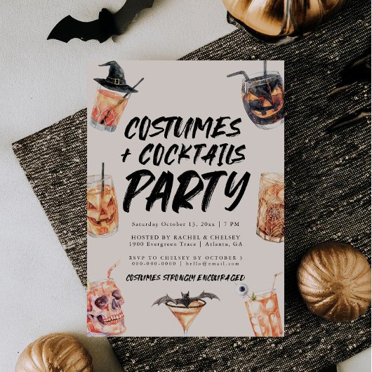 Costumes Et Cocktails Invitation De La Fête Hallow