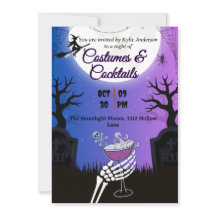 Costumes et cocktails Invitation de partie d'Hallo