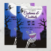 Costumes et cocktails Invitation de partie d'Hallo (Devant / Derrière)