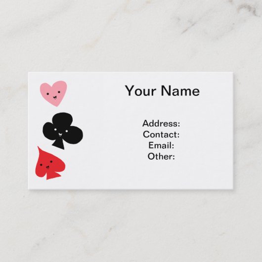 Costumes mignons de carte de jeu (Devant)