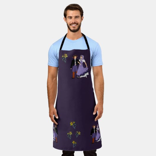 Costuums van wijnbouwers uit Bourgondië, Frankrijk Schort (Gedragen)