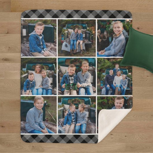 Cosy Buffalo Gris Plaid Holiday Photo Collage