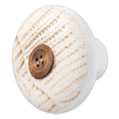 Cosy câble tricot bouton crème brun rustique (Droite)