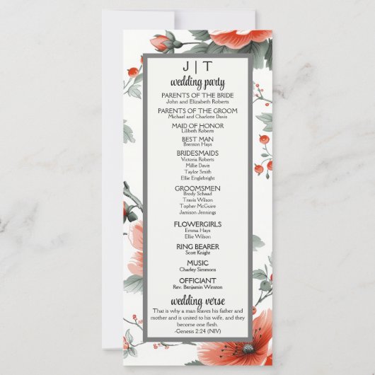 Cosy & Chic Noël Programme de mariage à thème (Dos)