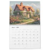 Cosy Cottages AI Généré Art 2024 Wall Calendrier (Mar 2027)
