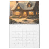 Cosy Cottages AI Généré Art 2024 Wall Calendrier (Jan 2027)