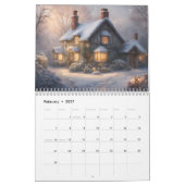 Cosy Cottages AI Généré Art 2024 Wall Calendrier (Feb 2027)
