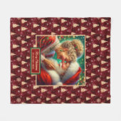 Cosy couverture de Noël Bourgogne Gold Décor (Devant (Horizontal))