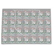 Cosy Cute Owl Christmas Gift Bag Groot Cadeauzakje (Voorkant)