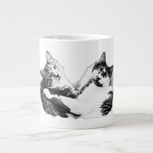 Cosy deux chats Portrait Mug (Devant)