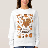 Cosy Fall Doodle Collage Thanksgiving Sweatshirt (Devant)