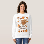 Cosy Fall Doodle Collage Thanksgiving Sweatshirt (Devant entier)