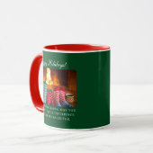 "Cosy Hearthside" Mug de vacances personnalisable (Devant gauche)