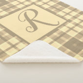 Cosy moderne et muet beige et marron plaid monogra (3/4)