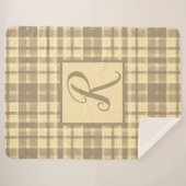 Cosy moderne et muet beige et marron plaid monogra (Devant (Horizontal))