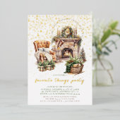 Cosy Noël favoris choses Foil Invitation (Debout devant)