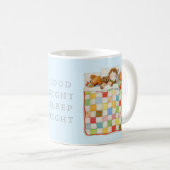 COSY QUILT Mug blanc + Bleu (Devant droit)
