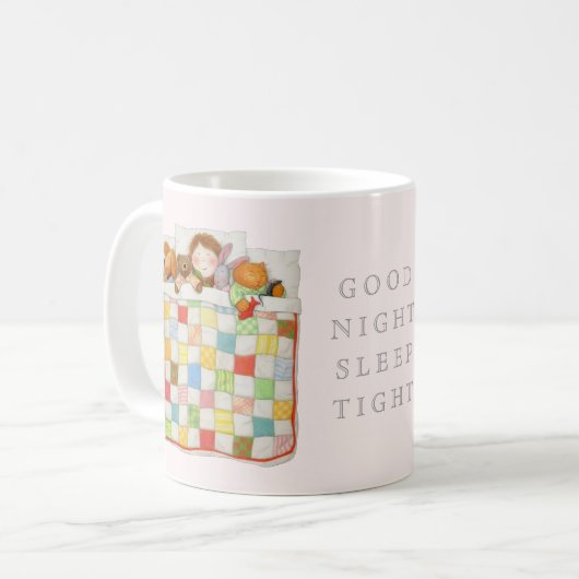 COSY QUILT Mug blanc + Rose (Devant gauche)