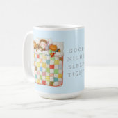 COSY QUILY Tall White Mug + Blue (Devant gauche)
