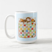 COSY QUILY Tall White Mug + Blue (Gauche)