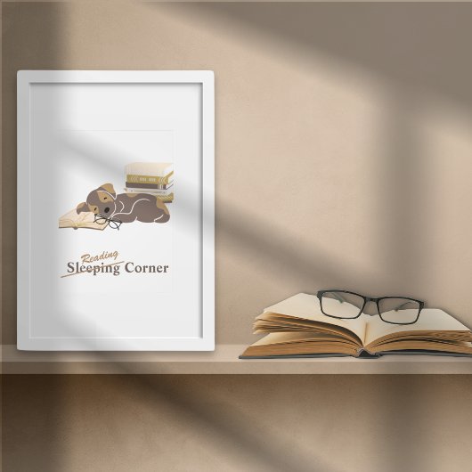 Cosy Reading Nook Animal Theme Poster du livre