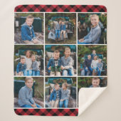 Cosy Red Buffalo Plaid Holiday Photo Collage (Devant)
