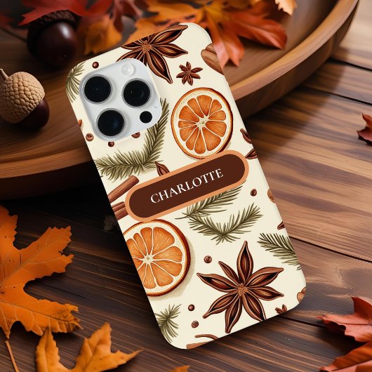 Cosy Spice Pattern – Aangepaste naam Case-Mate iPhone Case