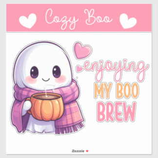 Cosy Sticker Boo Ghost avec Citrouille Mug & foula