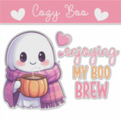 Cosy Sticker Boo Ghost avec Citrouille Mug & foula (Devant)