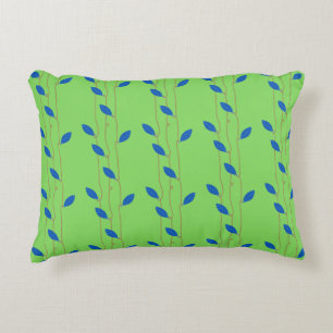 Cosy Vert Bleu Feuille Coton Accent Coussin