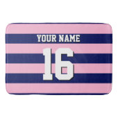 Cot Snoep Pink Navy Blue Team Jersey Preppy Stripe Badmat (Voorkant)