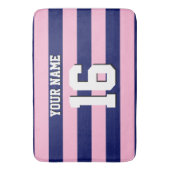 Cot Snoep Pink Navy Blue Team Jersey Preppy Stripe Badmat (Voorkant Verticaal)