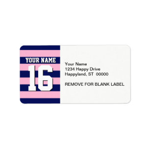 Cot Snoep Pink Navy Blue Team Jersey Preppy Stripe Etiket