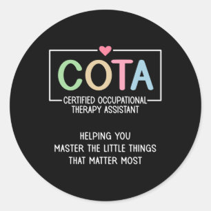 COTA Appreciation Certified Ergotherapie I Ronde Sticker