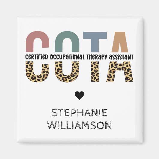 COTA Certified Occupational Therapy Assistant Magneet (Voorkant)