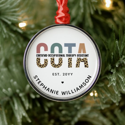 COTA Certified Occupational Therapy Assistant Metalen Ornament (Boom)