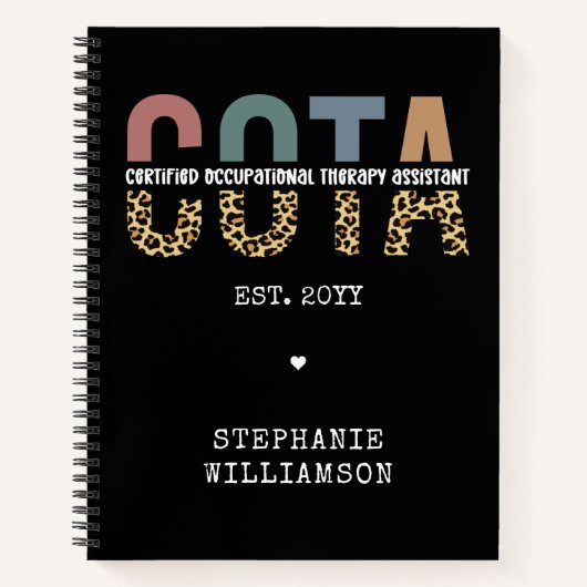 COTA Certified Occupational Therapy Assistant Notitieboek (Voorkant)