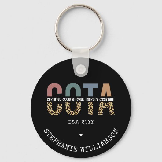 COTA Certified Occupational Therapy Assistant Sleutelhanger (Voorkant)