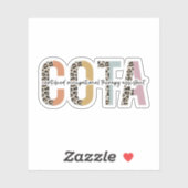 COTA Certified Occupational Therapy Assistant Sticker (Vel)