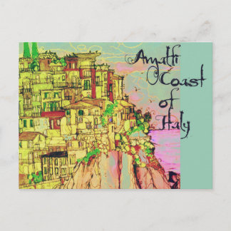 Côte amalfitaine d'Italie Carte postale colorée pa